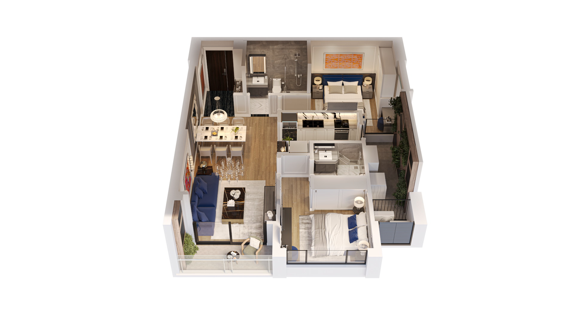 thiết kế căn hộ northern emerald long biên loại B