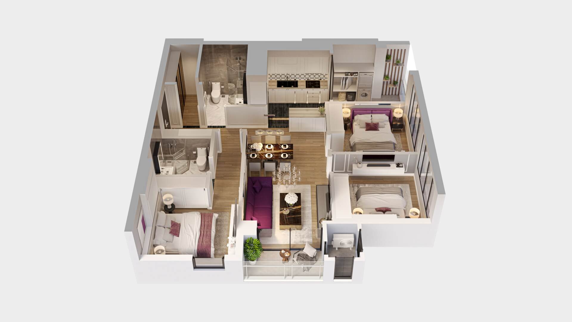 thiết kế căn hộ northern emerald long biên