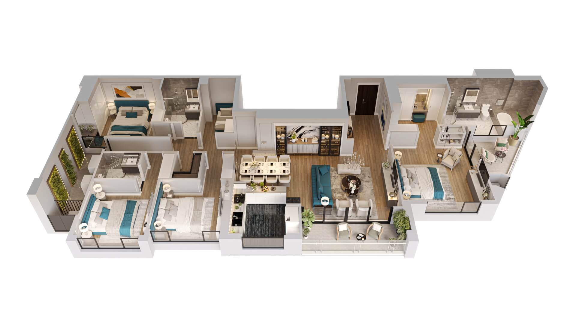 thiết kế căn hộ northern emerald long biên