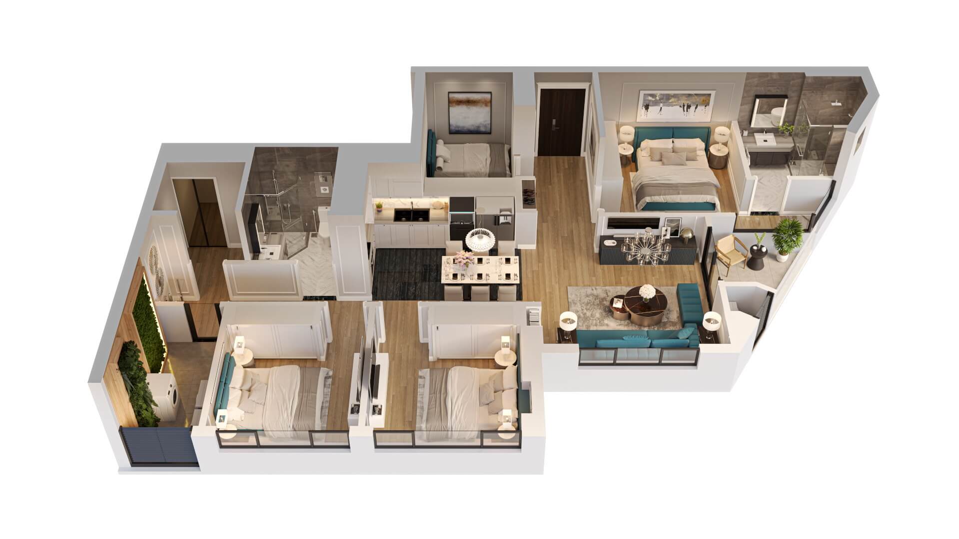 thiết kế căn hộ northern emerald long biên