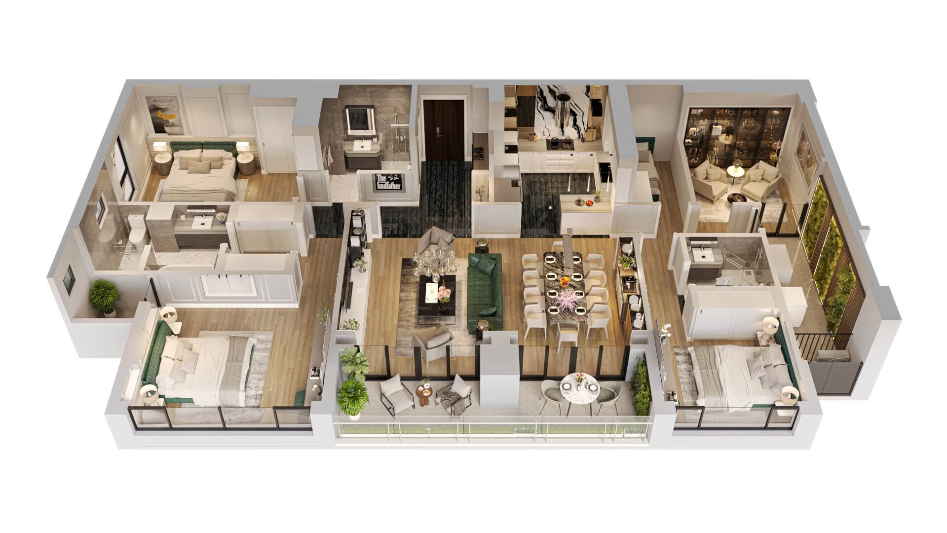 thiết kế căn hộ northern emerald long biên